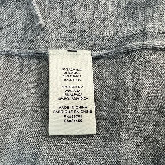 Rebecca Taylor Gray Wool Alpaca‎ Fringe Drape Front Knit Cardigan Xs - Picture 5 of 7